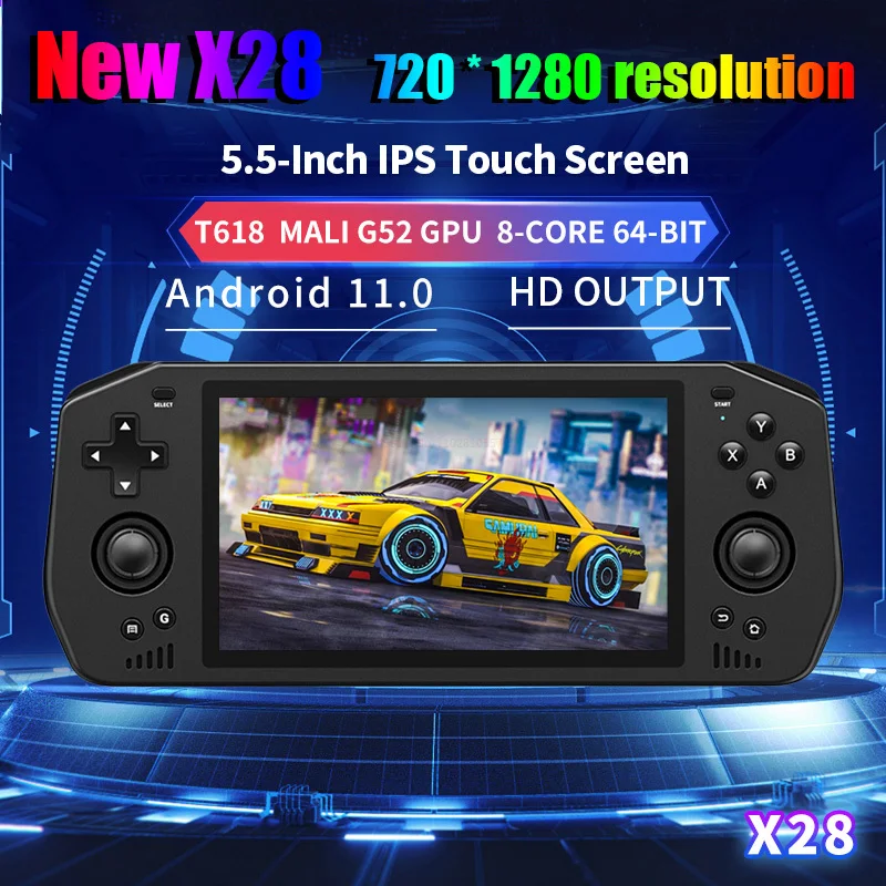 

X28 5.5 Inch Touch Ips Wi Fi Online Networking Android 11 Screen Handheld Retro Game Console Durable And Long-Lasting Gift