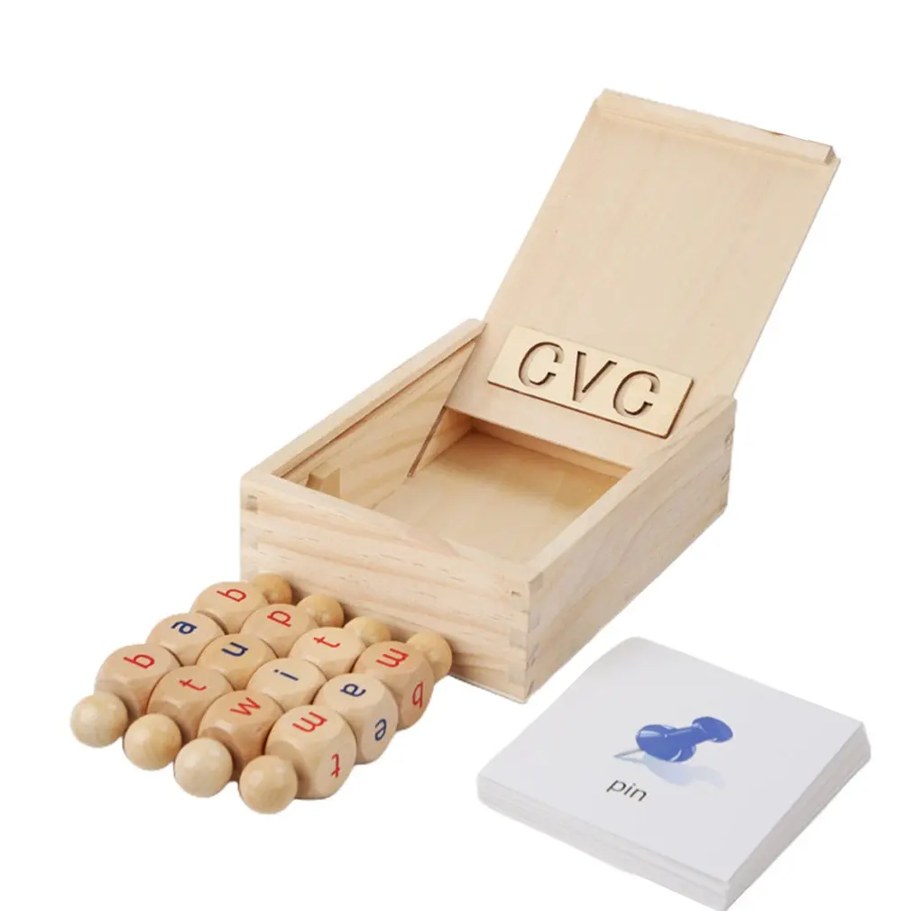 

Младенцы Phonics CVC слова английские слова игра буквы Пазлы Монтессори дети Обучающие деревянные игрушки Изучение букв