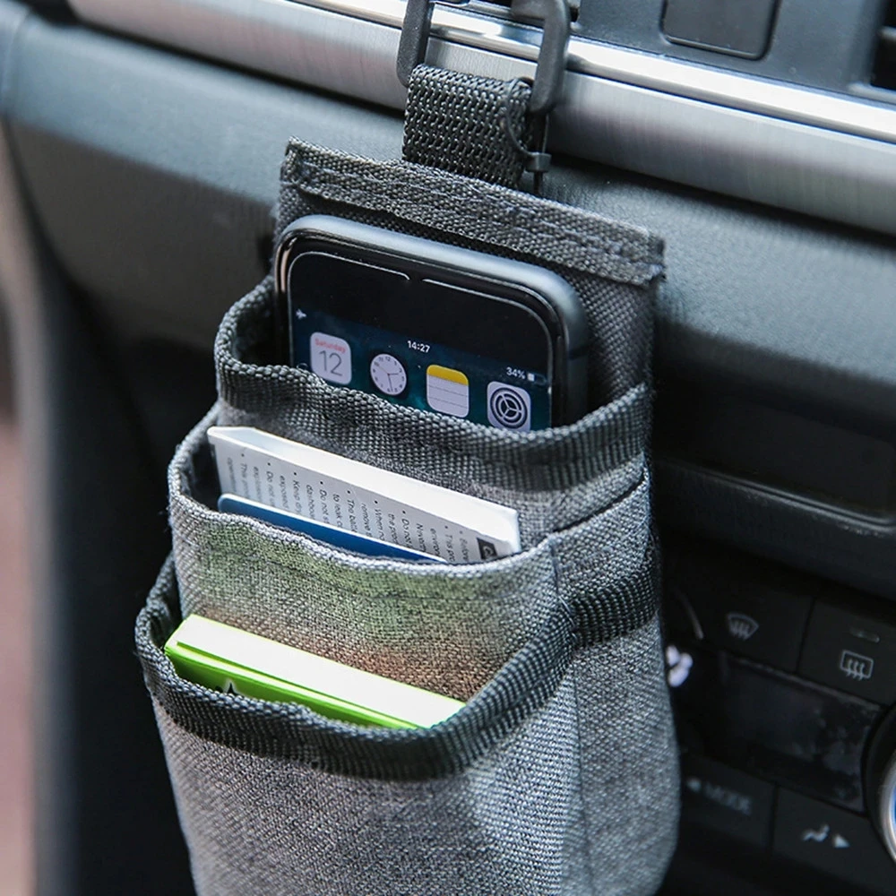

Car Storage Bag Organizer Box Oxford Bag Outlet Vent Card Phone Holder Hanging Pocket Stowing Tidying Car Accessories