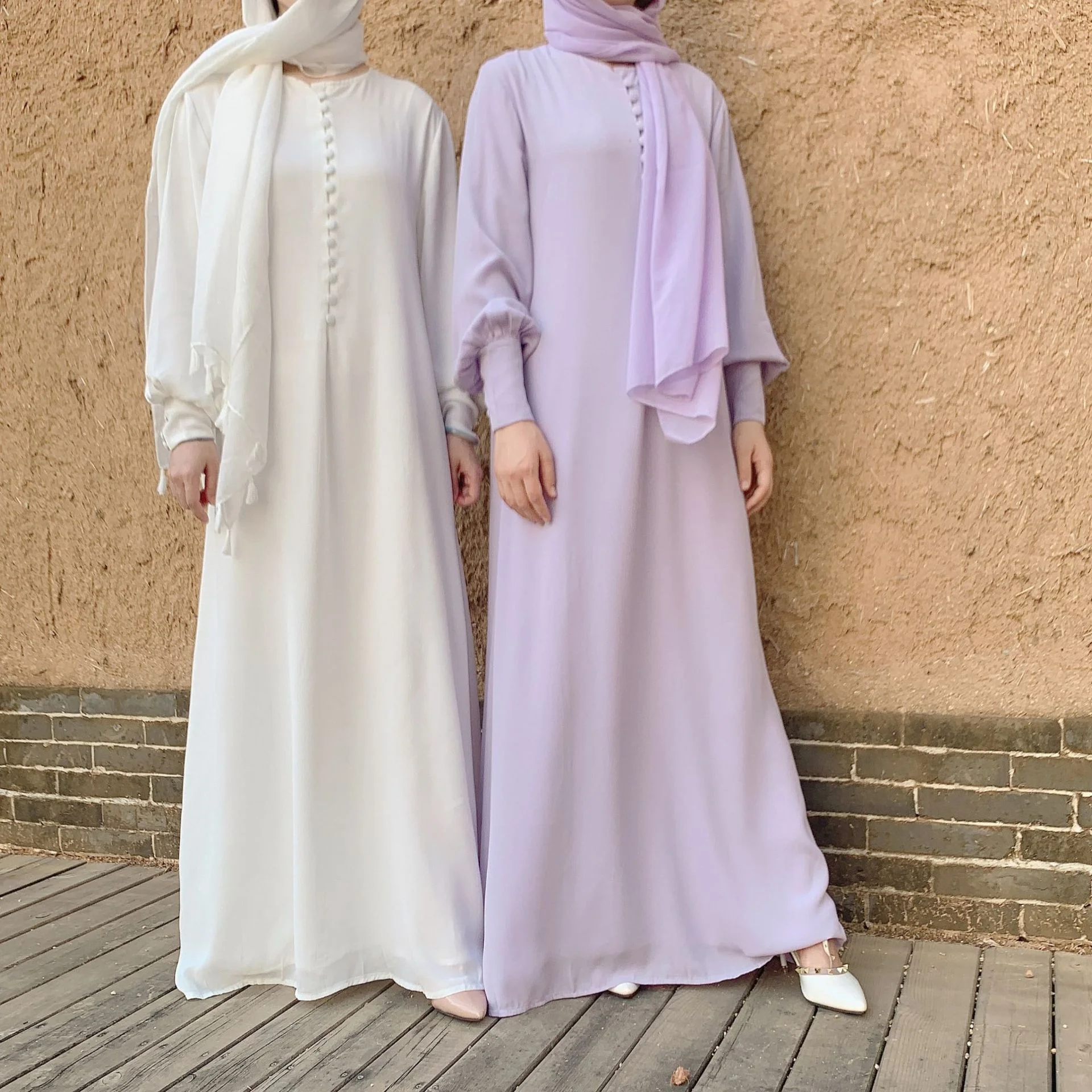 Dubai Turkey Muslim Abaya Long Dresses Balloon Sleeve Pearls Belted Abayas For Women Modest Dress Islamic Clothing Kaftan Robe