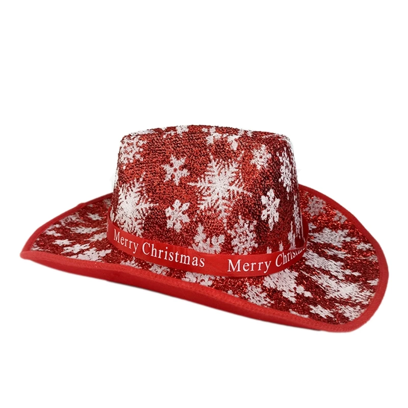 

Fashion Christmas Style Felt Fedora Hat Wide Brim Cowboy Cowgirl Jazz Hat