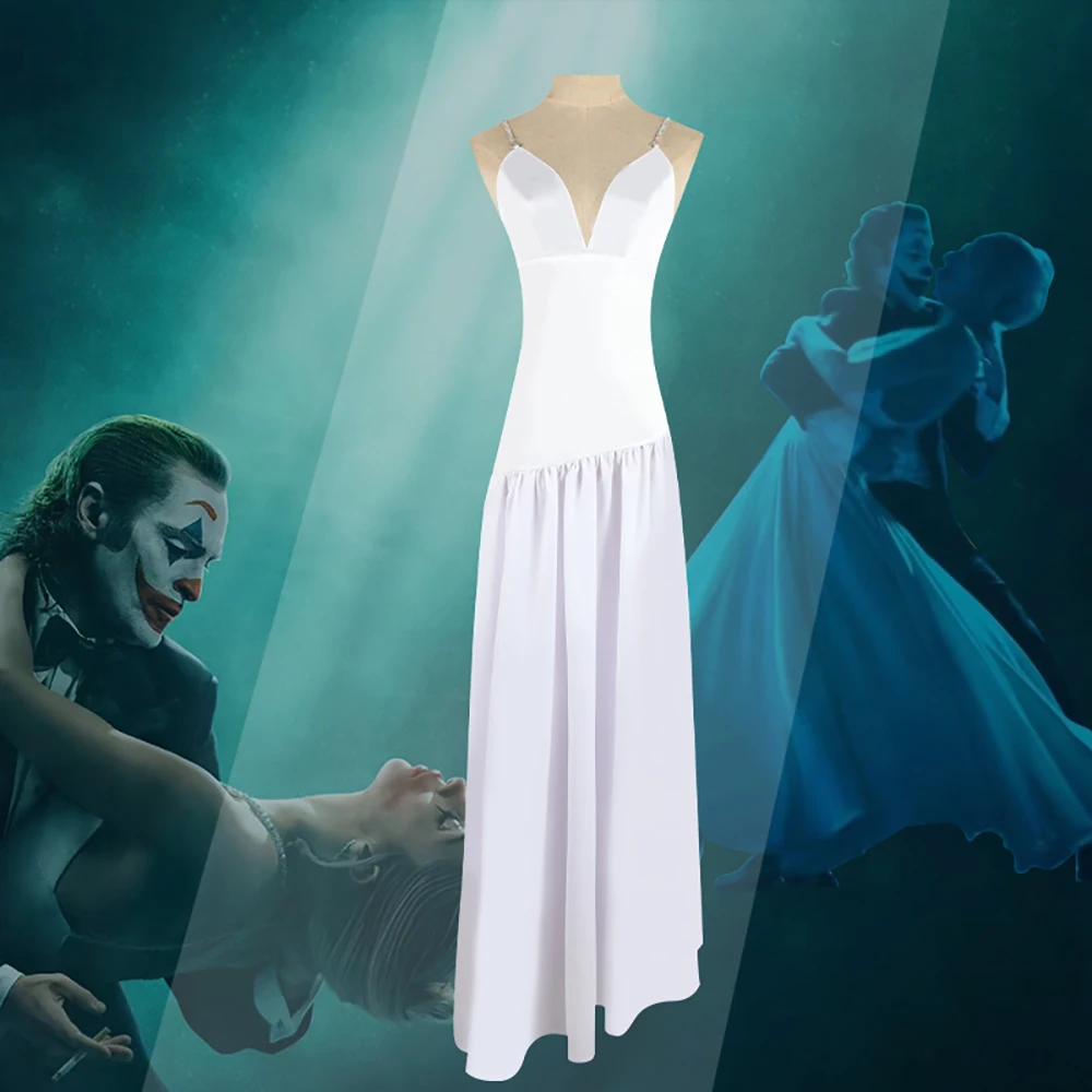 Костюм клоуна для девочек Харлин косплей шутка белое платье костюм женское на