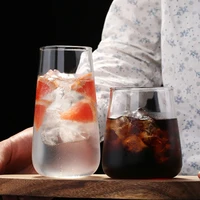450500ml ins simple glass cup transparent cold drink big belly milk juice wine mousse water cups