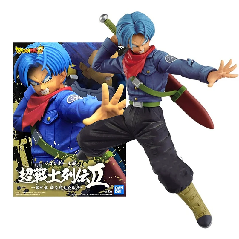 

Bandai Genuine Dragon Ball Anime Figure Super Soldier Blue Hair Torankusu Collectible Anime Action Figure Toys for Children