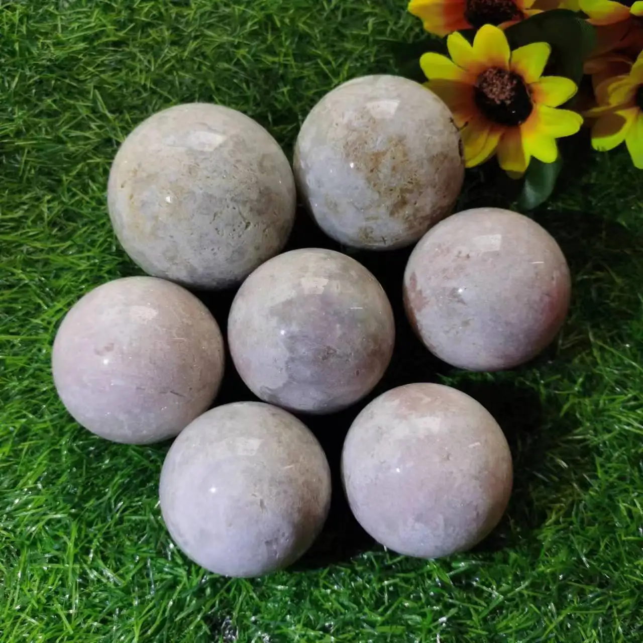 

Сферический шар из розового аметиста 4 см-10 см, натуральный кристалл, камень-ракушка пьестерсита, слюда, зеленый цветок, агат, анелит, Амазони...