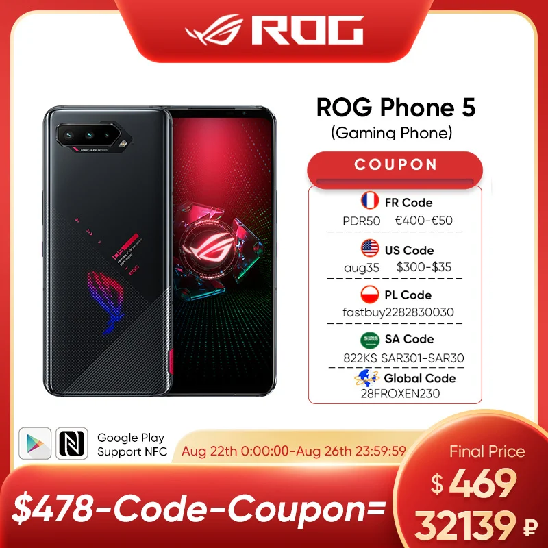 Global ROM ASUS ROG Phone 5 5G Smartphone Snapdragon 888 6.78'' 144Hz AMOLED 6000mAh 65W Fast charging Gaming Phone NFC