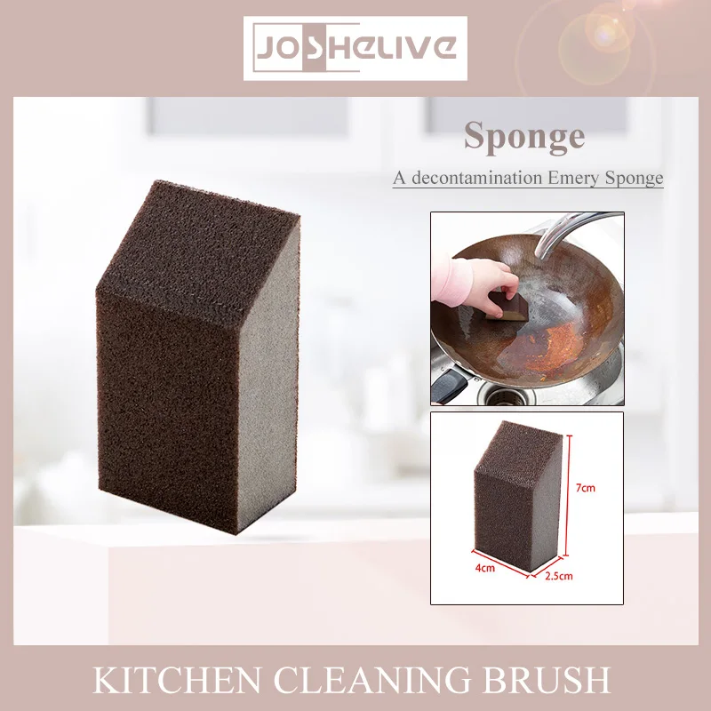 

1/5pcs Black Emery Sponge Emery Rust Remover Dish Brush Pot Cleaning Brush Descaler Wipe Scrub Pot Kitchen Tools Gadgets