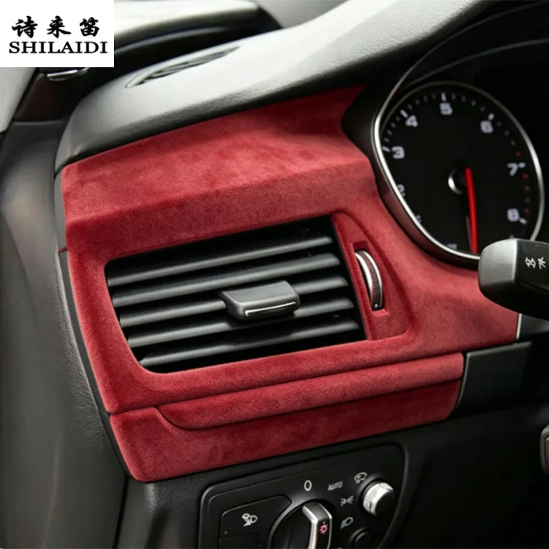 Фото Накладки из замшевой кожи для Audi A7 S7 RS7 2009-2018: на приборную панель, воздуховоды, вентиляционные отверстия, для пассажира, на рычаг переключения передач, на подстаканник, на подлокотник, наклейки №2