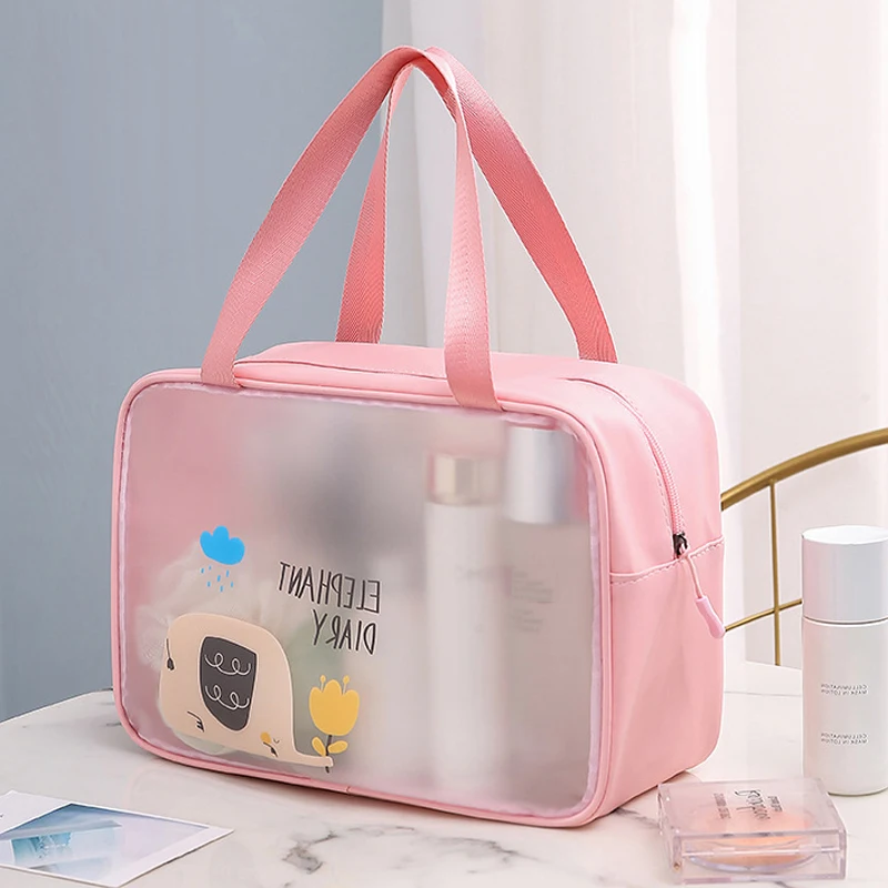 

Women Large Size Makeup Bag Kawaii Cartoon Cosmetic Toiletry Organizer Bags Portable Clear Storage Wash Bags For Travel Swimming