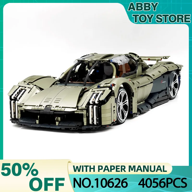 GULY 10626 MOC The Black X Спортивный автомобиль Строительные кирпичи Технический блок в