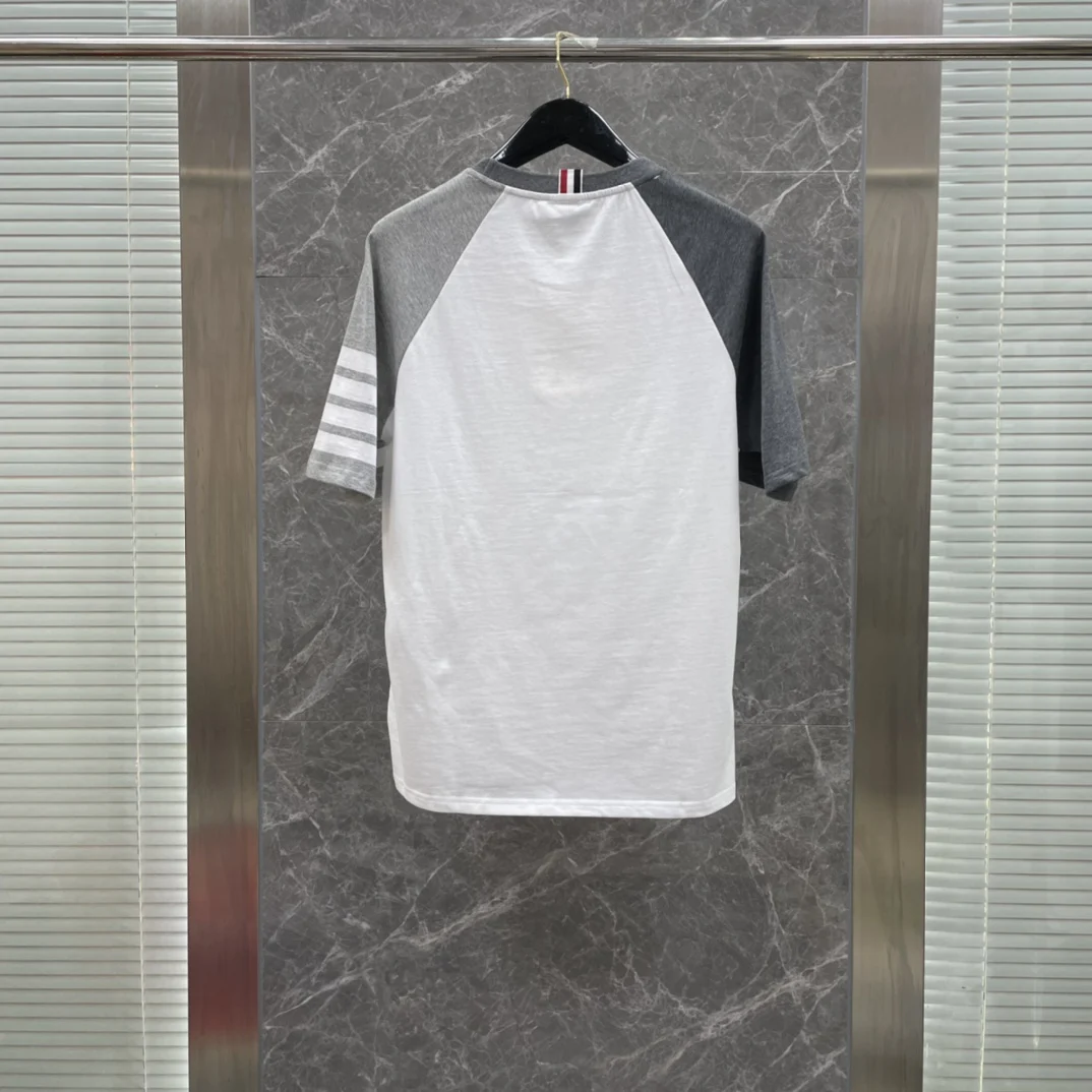 Футболка мужская в полоску люксовая брендовая тенниска из чистого хлопка с