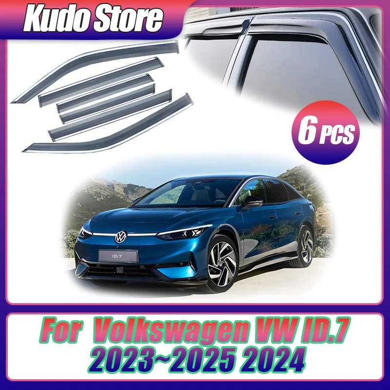 6 шт. оконный козырек для Volkswagen VW ID.7 2023 ~ 2025 2024 навесы солнцезащитный дефлектор