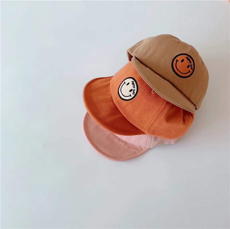 Baseball Caps Toddler Children's Hat Boys Girls Cute Smiley Embroidered Peaked Cap Fashion Kids Solid Color Dome Outdoor Casual enlarge