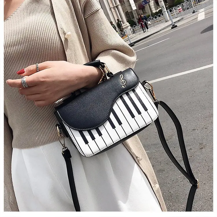 

Cute Piano Pattern Shoulder Bag Fashion Pu Leather Casual Ladies Handbag Crossbody Messenger Bag Pouch Totes Women's Flap