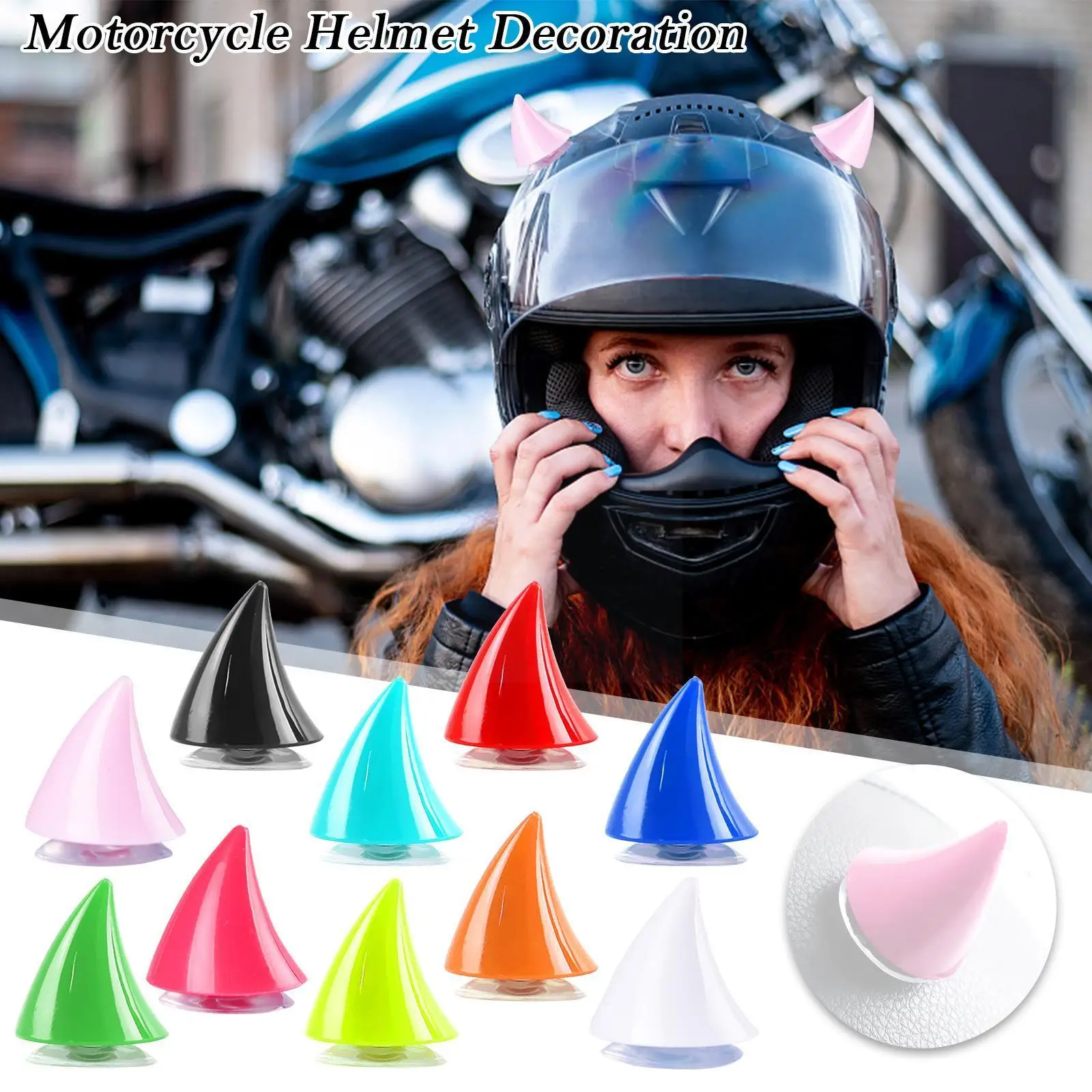

1pc Motorcycle Helmet Cool Devil Ox Horn Decor Suction Decoration Helmet Devil Headwear Cup Accessory Motorcycle Cool Y2a0