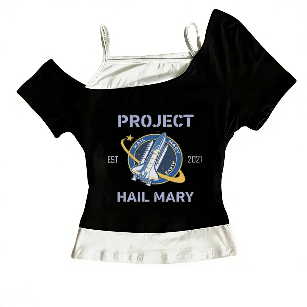 Фото Кроп-топ Ryan Gosling Project Hail Mary для подростков, для вечеринок, в стиле аниме, готика, милая манга-футболка, летняя, в стиле Харадзюку, альтернативная, готическая, аниме-футболка №2