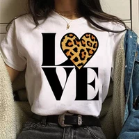 leopard love print t shirt fashion women tshirt casual short sleeve tops female harajuku tee shirts girls cute graphic t shirt