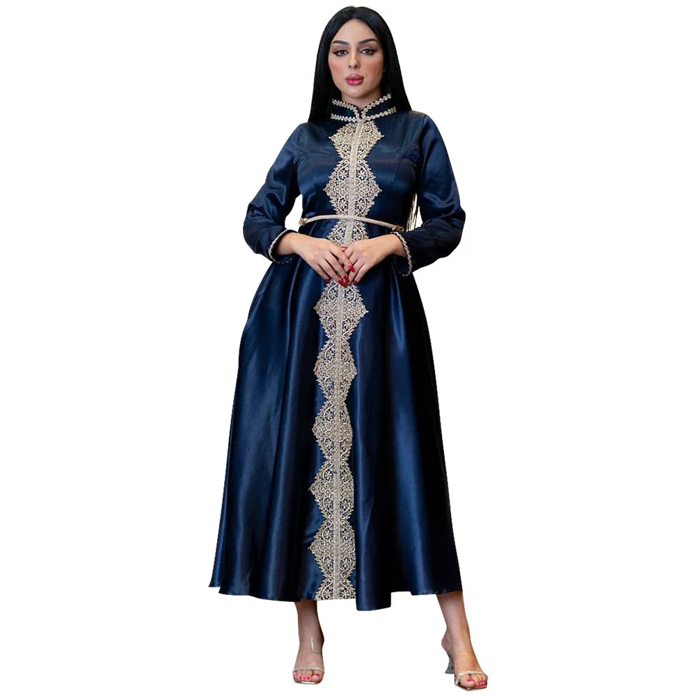 Dubai Abaya Women Dresses Kaftan Muslim Clothing Djellaba Long Sleeve Embroidered Robe Traditional Festival Elegant Party Dress