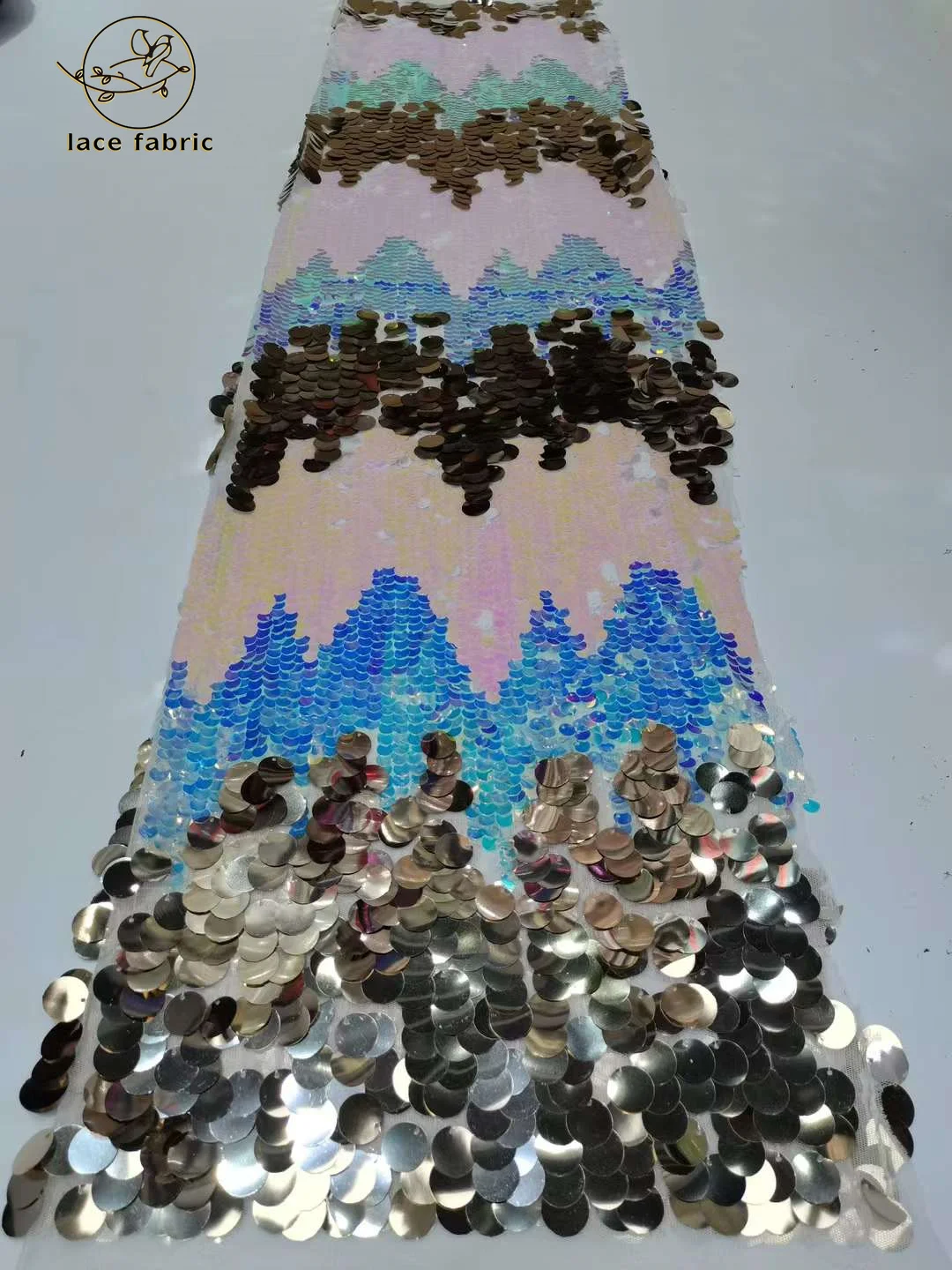 SNQP Французское кружево с блестками 5 ярдов