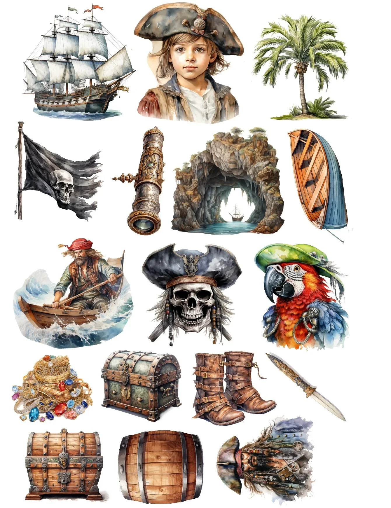 

16 шт., милые самодельные пиратские наклейки-парусника, украшения, скрапбукинг, водонепроницаемые канцелярские принадлежности, планировщик «сделай сам», книга для путешествий