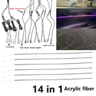 14-в-1: RGB светодиодный атмосферу автомобильный светильник Интерьер окружающего светильник из акрилового волокна ленты оптического светильник с помощью приложения Управление 