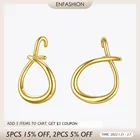 Женские изогнутые серьги ENFASHION, простые серьги-клипсы золотого цвета с узлом, модные ювелирные украшения, E1199, 2020