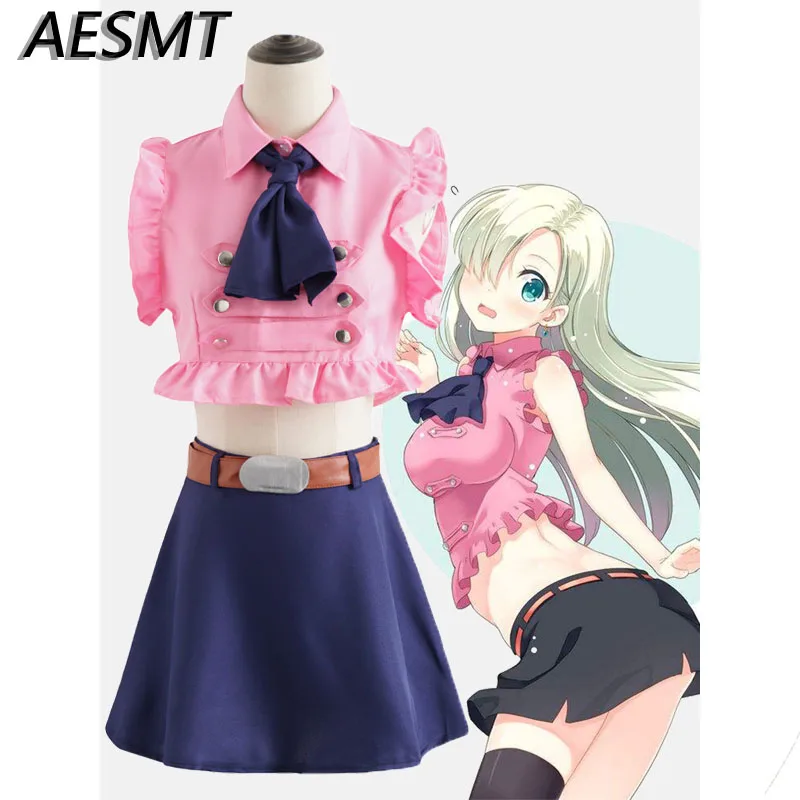 Elizabeth Liones Cosplay The Seven Deadly Sins Uniform Suit Outfit Clothes Hawk Pig Toys Plush Doll Halloween Party Costumes