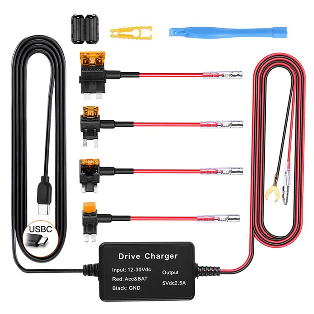 5V 2A Mini Micro Type C USB Автомобильное зарядное устройство для видеорегистратора Жесткий