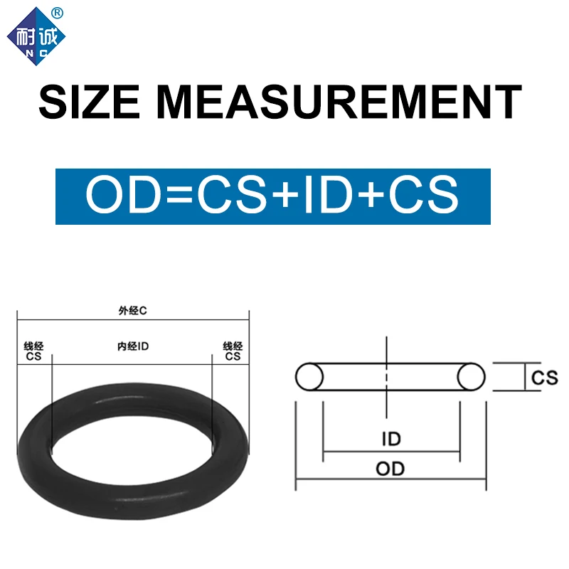 OD4-50 NBR O Ring Seal Gasket Thickness CS1.5mm Oil and Wear Resistant Automobile Petrol Nitrile Rubber O-Ring Waterproof Black