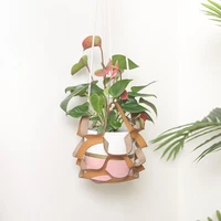 practical succulents hanging basket folding eco friendly faux leather plant hanger hanging basket hanging basket