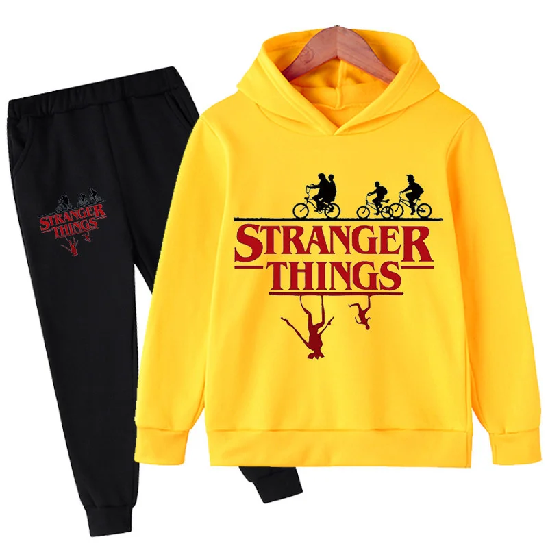 

Stranger Things 4 Hoodie Sports Hoodie Set Spring Autumn Children Hoodie+Pants 2-Piece Set Teen 4-14Y Boys Kids Girl Hoodie Suit