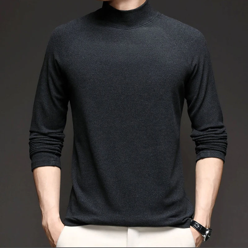 Men's T-shirt Compression Shirt Running Fitness Mid Neck t-shirts Gym Top Thermal Underwear Sports Baselayer Winter Wholesale