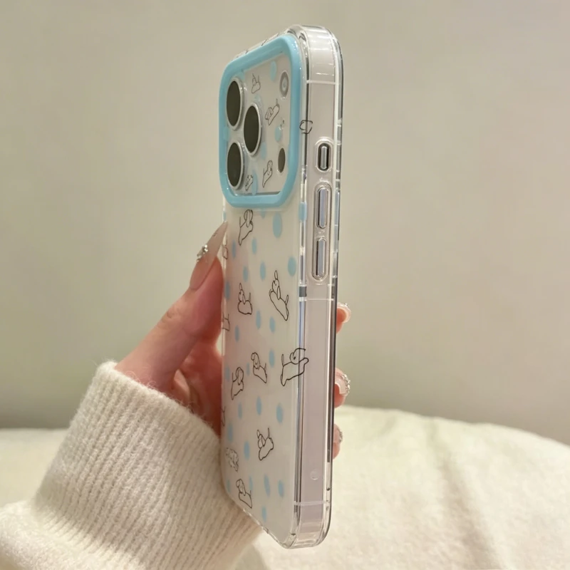 Мультяшный милый чехол для телефона с рисунком собаки в горошек для iPhone 17 16 Pro Max 15 14 13 12 11 Pro Max, защитная задняя крышка для объектива (art.: 3920dadc8ba58) - 3920dadc8ba58