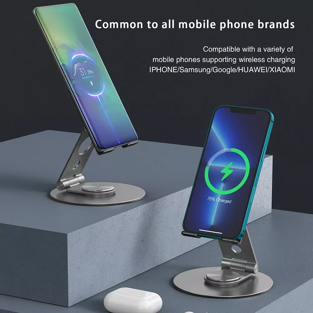 

NEW2023 Desk Cell Holder Aluminum Alloy Foldable Rotatable Tablet Stand Desktop Support Telephone IPad