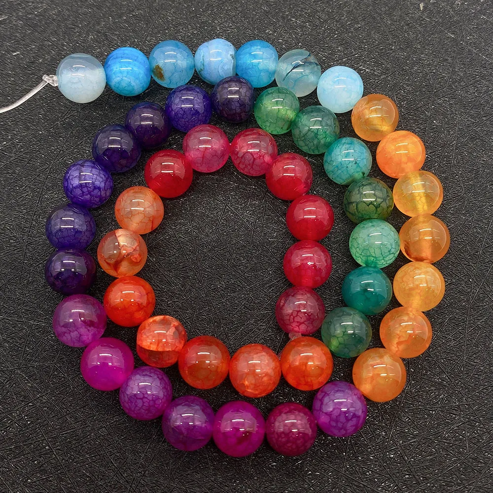 

High Quality Round Faceted Natural Seven Chakra Quartz Agate Stone Beads for Handmade DIY Jewelry Making Bracelet 6/8/10mm
