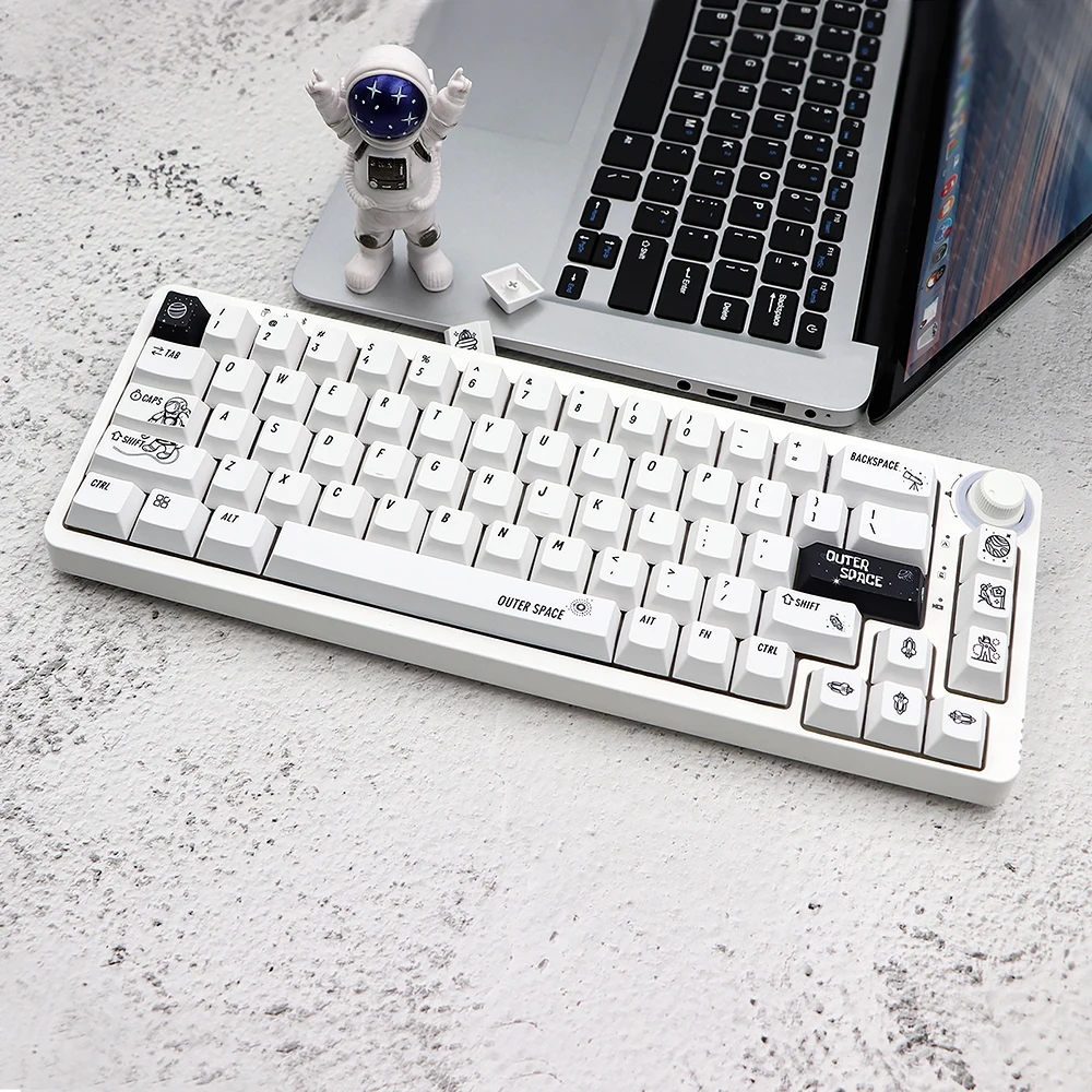 Uzay tuş kapakları kiraz yüksekliği pbt boya süblimasyon tuş kapağı için gk61/64/68/108 GMMK PRO mekanik oyun klavyesi iso anahtar kapağı