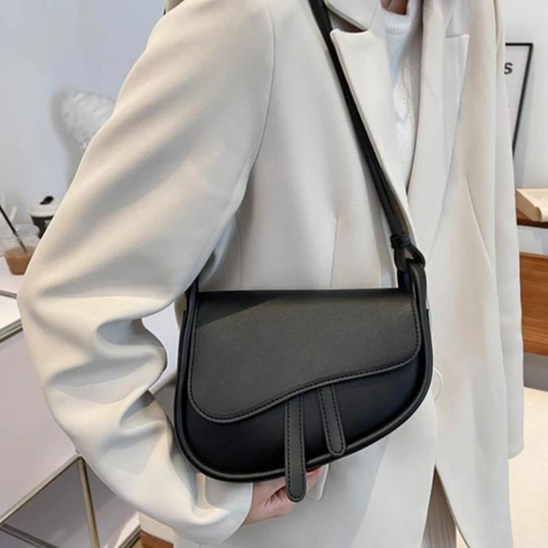 

Saddle Bag New Small Shoulder Bags for Women 2022 High Quality Solid PU Leather Crossbody Female Luxury Messenger Bag Fashion