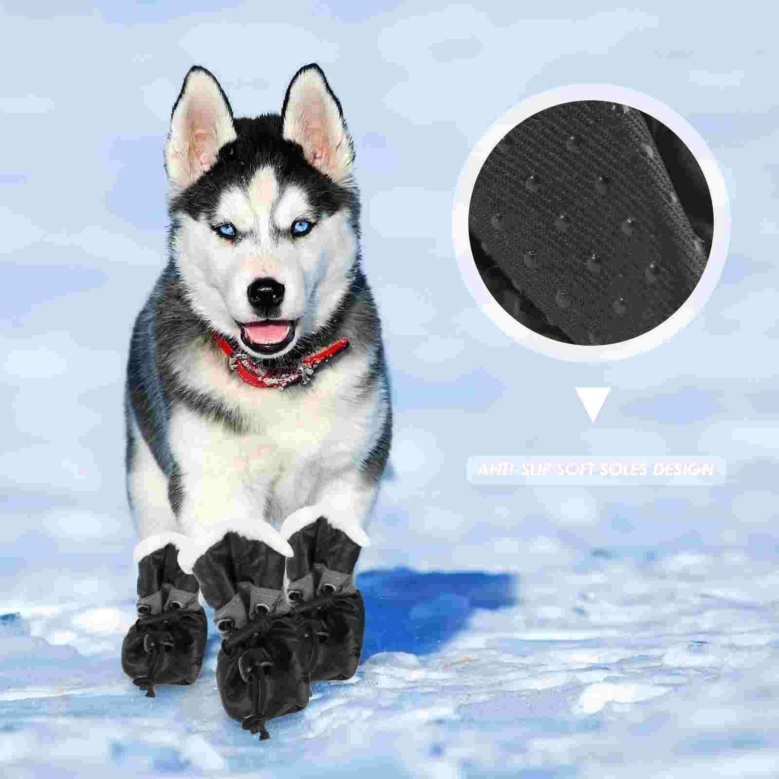 

4 Pcs Shoe Sole Protector Sneakers Puppy Shoe Dog Shoes Protective Case Dog Walking Shoes Small Dog Booties