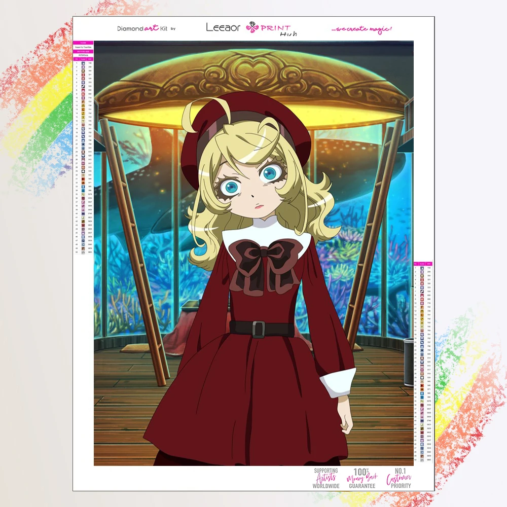 

Anime Cell Shading Diamond Painting Cartoon Girl In Red Full Diamond Mosaic Embroidery Cross Stitch Kit Home Decor Gift For Kids