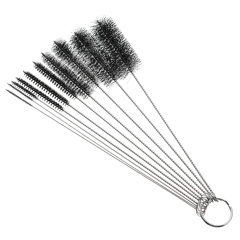 

10pcs/set Cleaning Stainless Steel Cleaner Nylon Brushes Set for Brushing Tobacco Pipe Tube Supplies