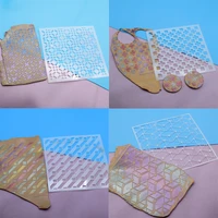 8pcs pvc transfer template for polymer clay emboss texture diy jewelry craft geometry pattern screen stencils for painting