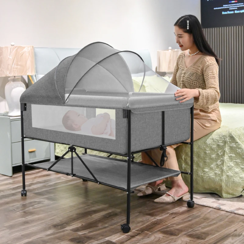2022 New Baby Crib Cradle Newborn Movable Portable Multi-Function Baby Sleeping Bed Foldable Game Bed Baby Basket Travel Bed
