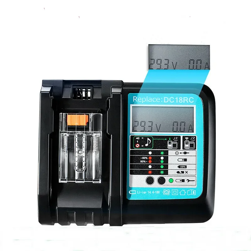 

Li-Ion Battery Charger 3A Charging Current for Makita 14.4V 18V Bl1830 Bl1430 Dc18Rc Dc18Ra Power Tool Dc18Rct Charge Eu Plug