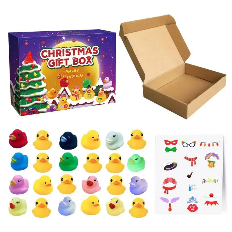 

Christmas Advent Calendar With 24 Rubber Ducks 24 Days Countdown Calendar Rubber Ducky Bath Toy Creative Christmas Gifts