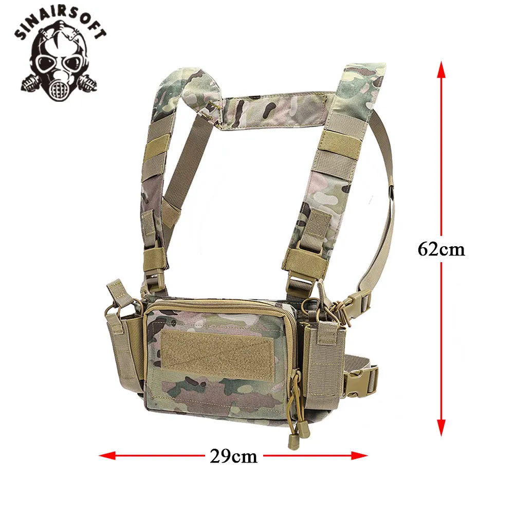 Фото Тактический нагрудный жилет SINAIRSOFT D3CR Micro с подсумками для магазинов 5.56, 7.62 и 9 мм (нейлон), для охоты и активного отдыха №2