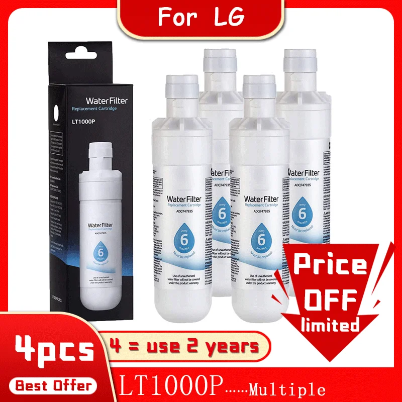

Сменный фильтр для воды для холодильника LG LT1000P ADQ74793501 LT1000P/PC/шт. ADQ75795105 ADQ74793502, 4 шт.