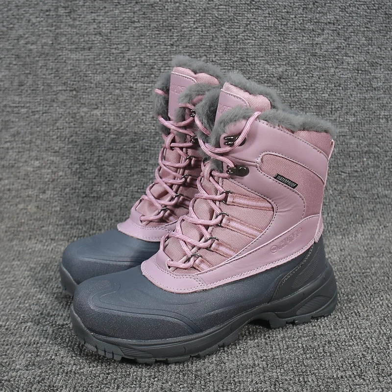 

Women`s 3M thinsulate waterproof snow hiking boot ladies slip-resistant anti-collision winter trekking skiing boots for -30C
