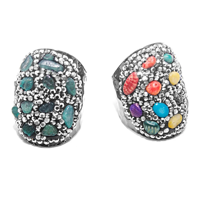 Микроинкрустация камнями с аметистом кольцо черный цвет пистолета рейки