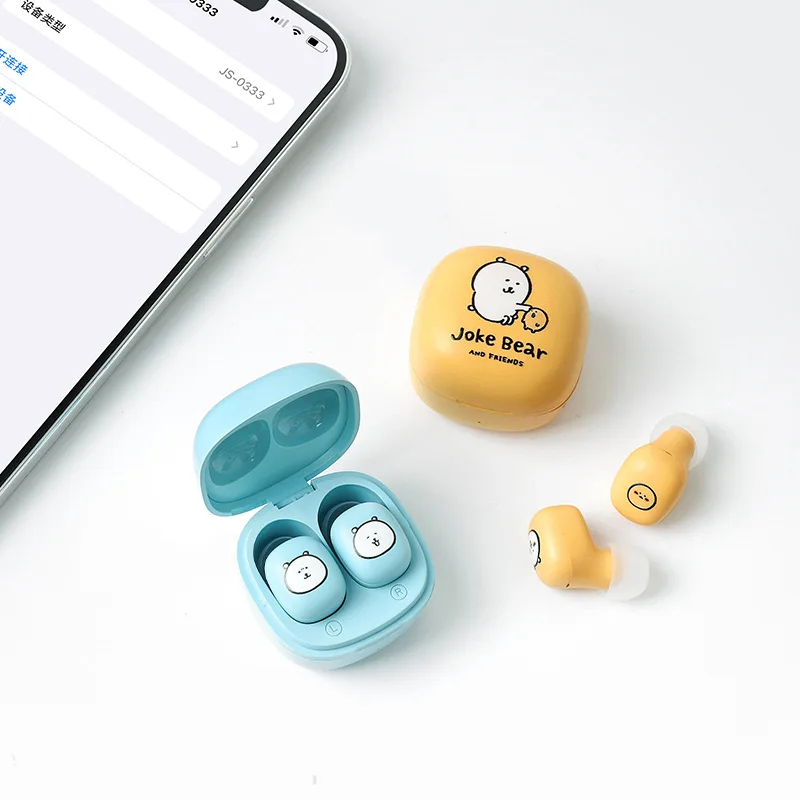 Беспроводные Bluetooth-наушники Kawaii Joke Bear Mini с шумоподавлением, портативный чехол для хранения, набор наушников Joke Bear, аниме-аксессуар, подарок (art.: 3920dbe450c1e) - 3920dbe450c1e