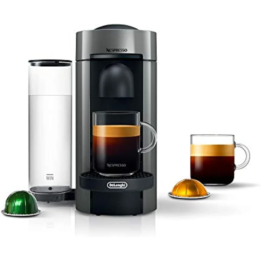 

VertuoPlus Coffee and Espresso Machine by De'Longhi, 5 Fluid Ounces, Grey